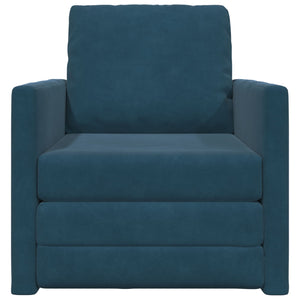 Blaues Samt Schlafsofa 74 cm
