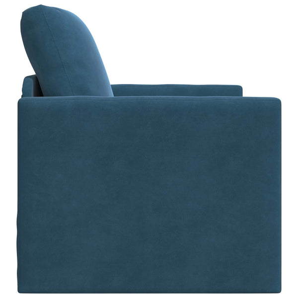 Blaues Samt Schlafsofa 74 cm