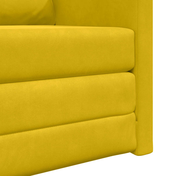 Dunkelgelbes Schlafsofa Samt