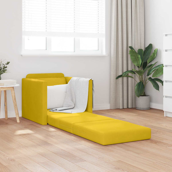 Dunkelgelbes Schlafsofa Samt