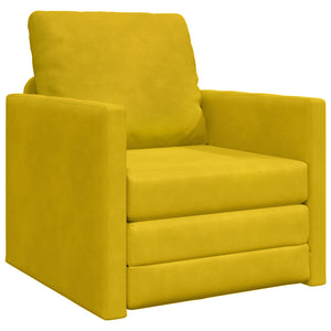 Dunkelgelbes Schlafsofa Samt