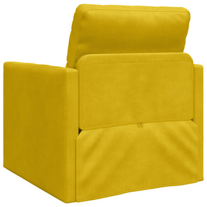 Dunkelgelbes Schlafsofa Samt