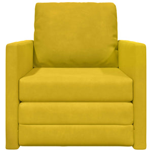 Dunkelgelbes Schlafsofa Samt