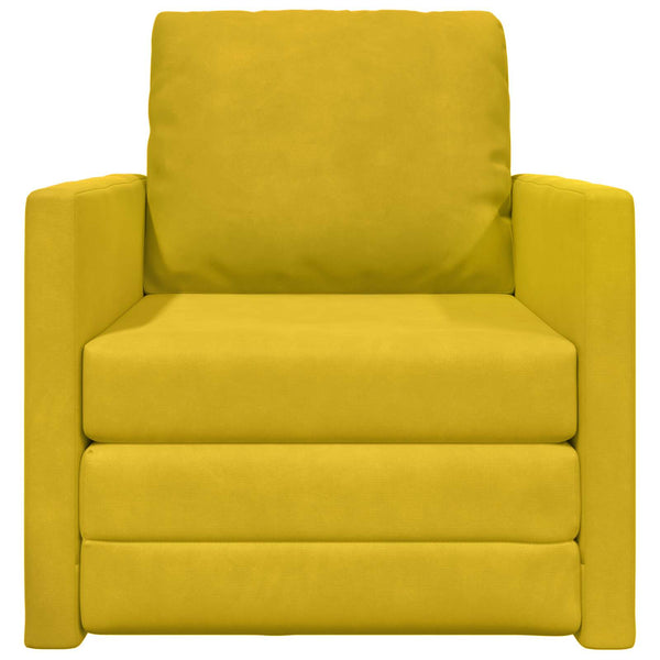 Dunkelgelbes Schlafsofa Samt