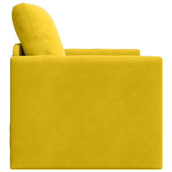 Dunkelgelbes Schlafsofa Samt