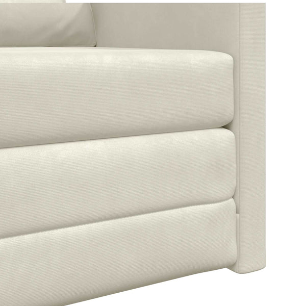Creme Samt Schlafsofa 74x77x81cm