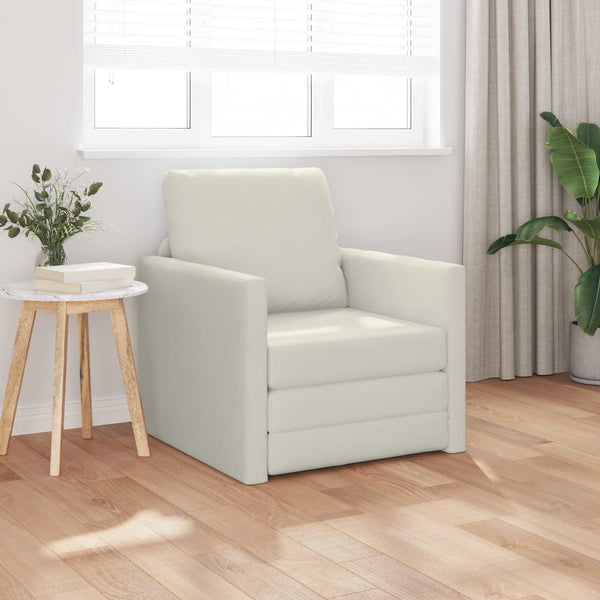 Creme Samt Schlafsofa 74x77x81cm