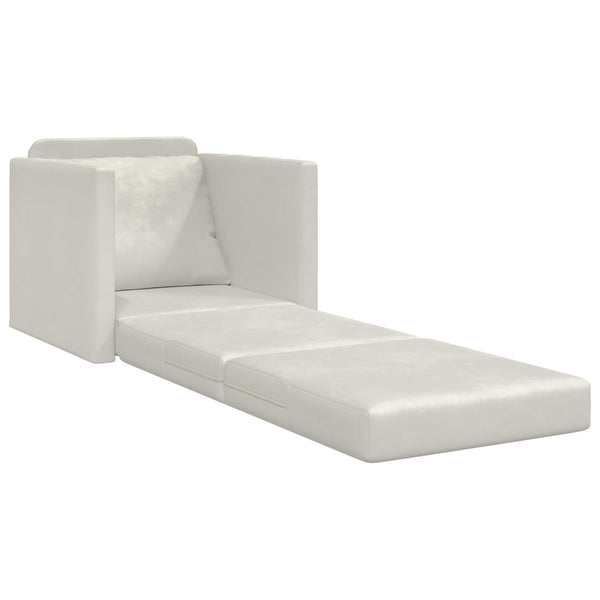Creme Samt Schlafsofa 74x77x81cm