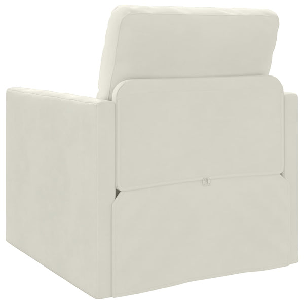 Creme Samt Schlafsofa 74x77x81cm