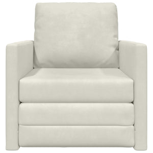 Creme Samt Schlafsofa 74x77x81cm