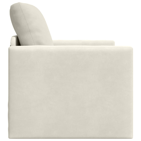 Creme Samt Schlafsofa 74x77x81cm