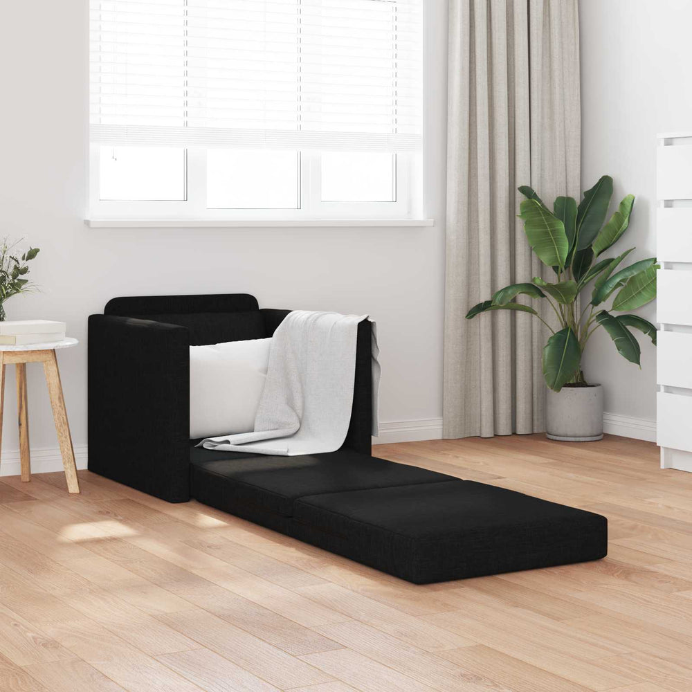 Schlafsofa Schwarz Stoff 74x81cm