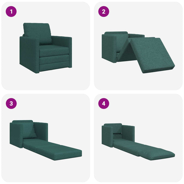 Schlafsofa Dunkelgrün Stoff 74x77x81cm