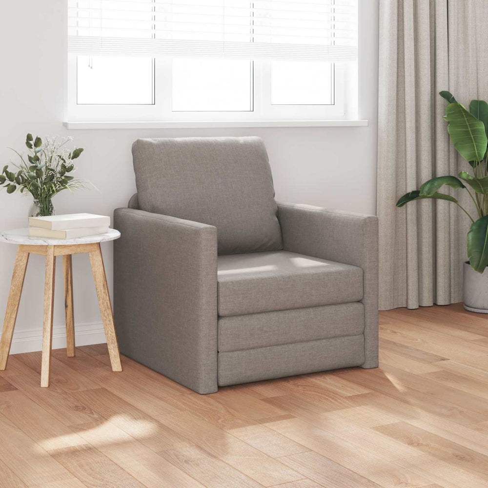 Schlafsofa Taupe Stoff 74x77x81cm