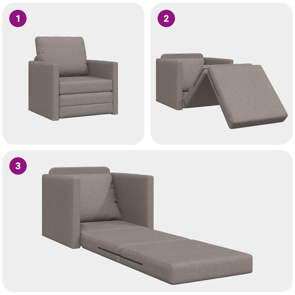 Schlafsofa Taupe Stoff 74x77x81cm