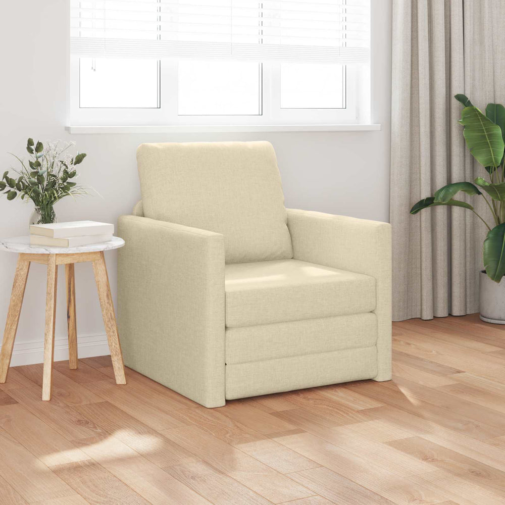 Schlafsofa Creme Stoff 74x77x81cm
