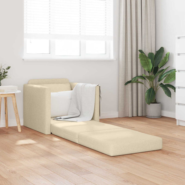 Schlafsofa Creme Stoff 74x77x81cm