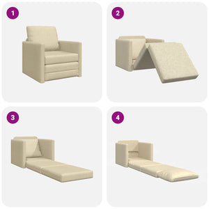 Schlafsofa Creme Stoff 74x77x81cm