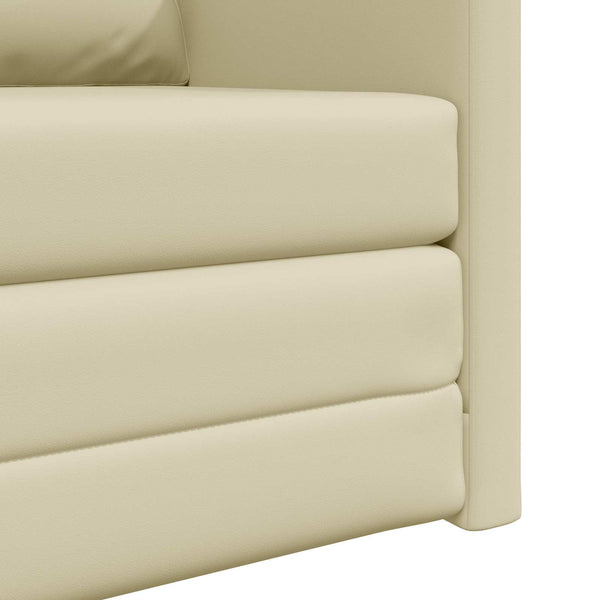 vidaXL Canapé-lit 60 cm Crème Similicuir