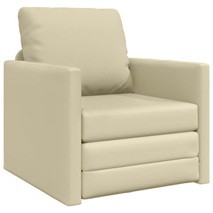 vidaXL Canapé-lit 60 cm Crème Similicuir
