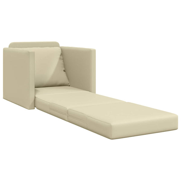 vidaXL Canapé-lit 60 cm Crème Similicuir