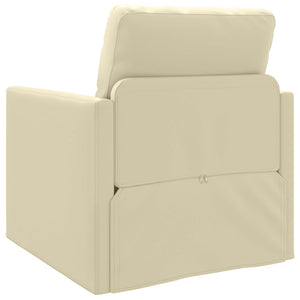 vidaXL Canapé-lit 60 cm Crème Similicuir
