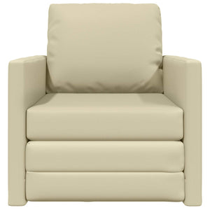 vidaXL Canapé-lit 60 cm Crème Similicuir
