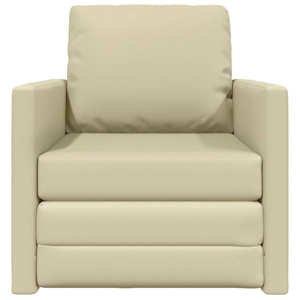 vidaXL Canapé-lit 60 cm Crème Similicuir