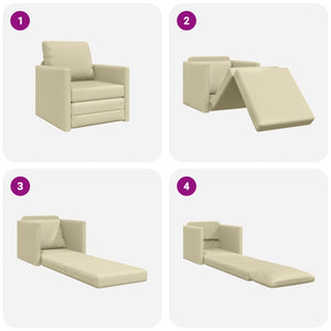 vidaXL Canapé-lit 60 cm Crème Similicuir