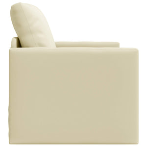 vidaXL Canapé-lit 60 cm Crème Similicuir