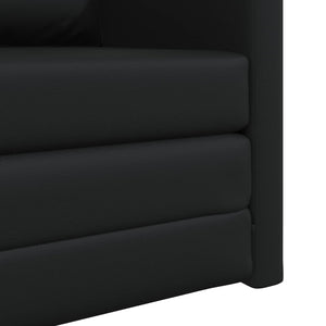 Schlafsofa 60cm Schwarz Kunstleder