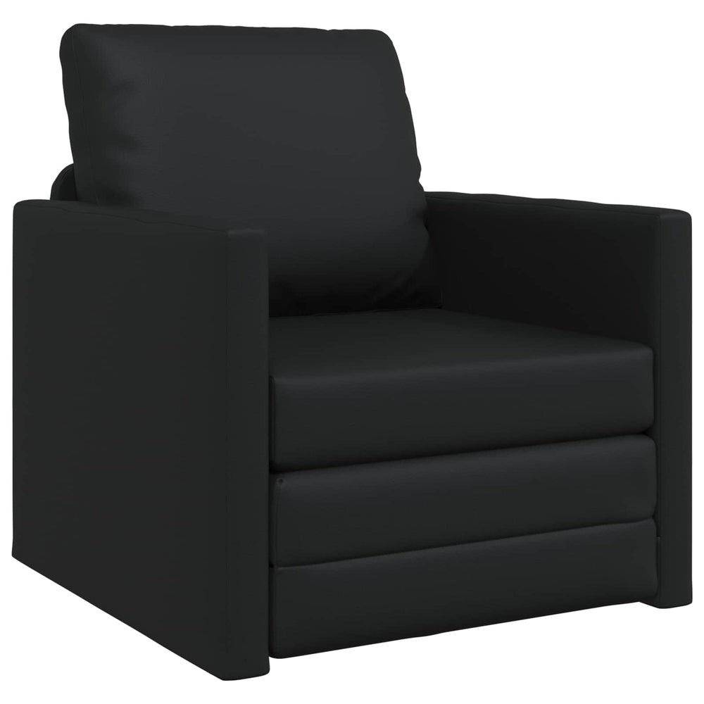 Schlafsofa 60cm Schwarz Kunstleder
