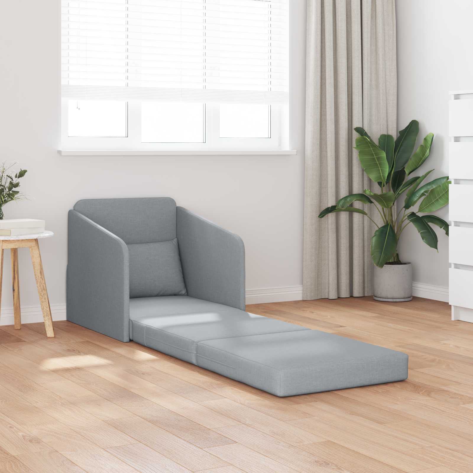 Schlafsofa Hellgrau Stoff 65x80x83cm