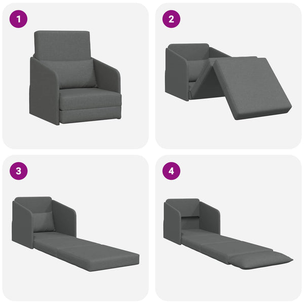Schlafsofa Dunkelgrau Stoff 65x80x83cm