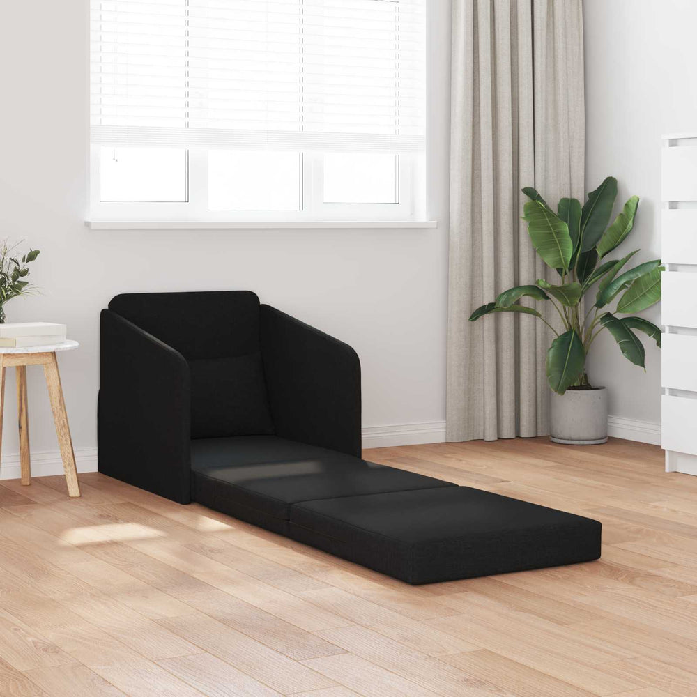 Schlafsofa Schwarz Stoff 65x80x83cm
