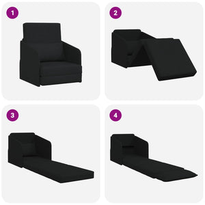 Schlafsofa Schwarz Stoff 65x80x83cm