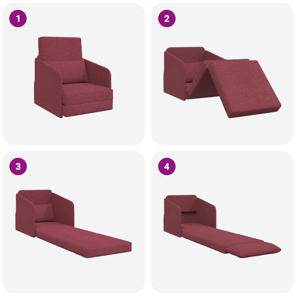 Weinrotes Schlafsofa Stoff 65x80x83cm