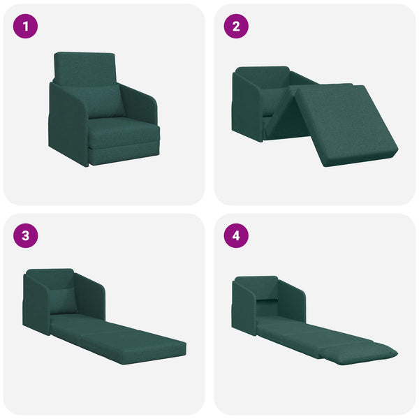Dunkelgrünes Schlafsofa Stoff 65x80x83cm