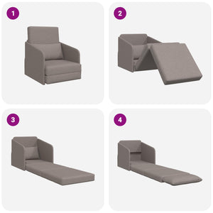Schlafsofa Taupe Stoff 65x80x83cm