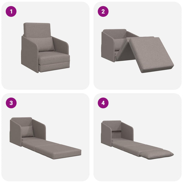 Schlafsofa Taupe Stoff 65x80x83cm