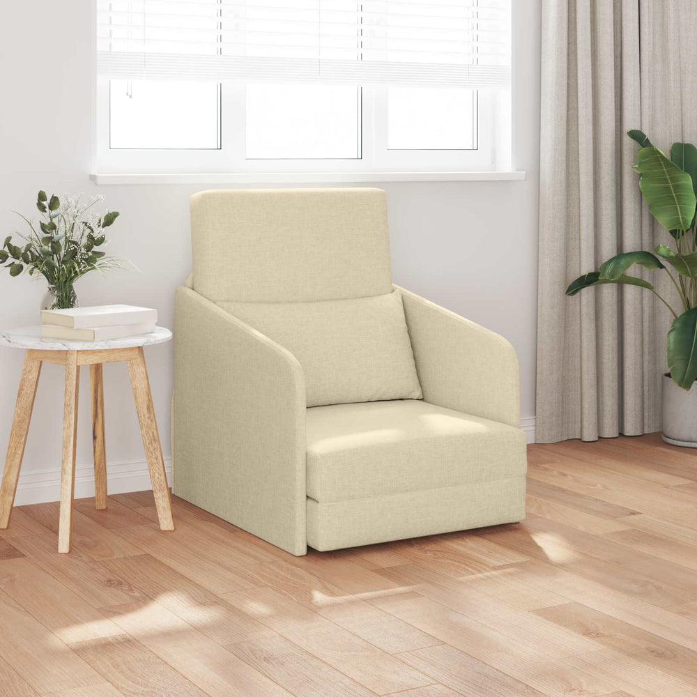 Schlafsofa Creme Stoff 65x80x83 cm
