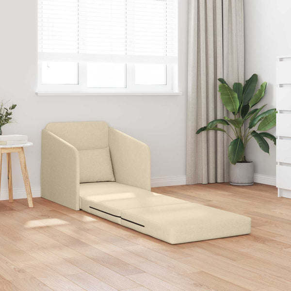 Schlafsofa Creme Stoff 65x80x83 cm
