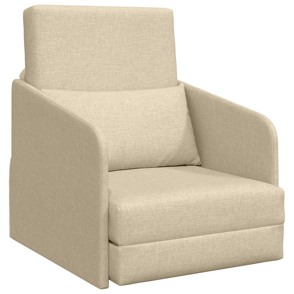 Schlafsofa Creme Stoff 65x80x83 cm