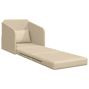 Schlafsofa Creme Stoff 65x80x83 cm