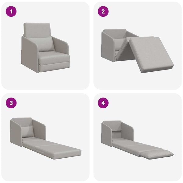 Schlafsofa Wolkengrau Stoff 65x80x83cm