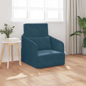 Blaues Samt Schlafsofa 65x80x83cm