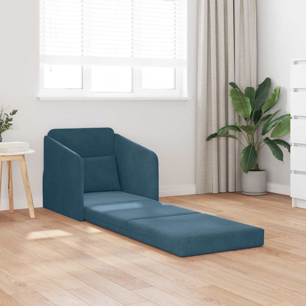 Blaues Samt Schlafsofa 65x80x83cm