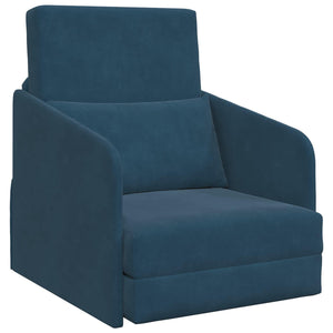 Blaues Samt Schlafsofa 65x80x83cm