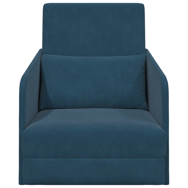 Blaues Samt Schlafsofa 65x80x83cm
