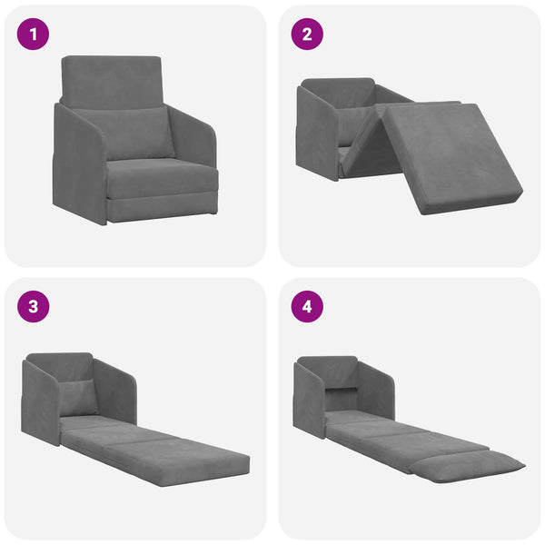 Dunkelgraues Samt Schlafsofa